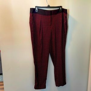 Loft, Maroon and black, ankle length pants, size 12